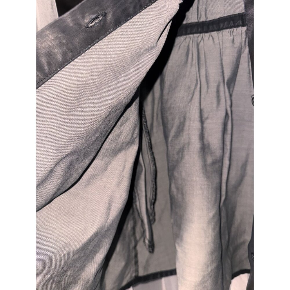 Small Black label levi's Long sleeve Button-Up Dress Pockets coated denim Elasti - Picture 3 of 7